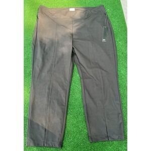 Nicole Miller New York Womens XXL Black Pintuck Split Hem Pull On Pants NWT